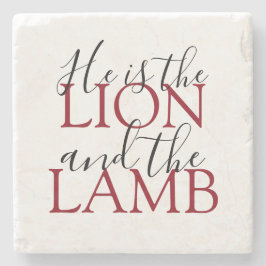 Porta-copo De Pedra Christian Faith Ele É O Leão E A Lâmpada