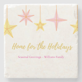 Porta-copo De Pedra Christmas Coaster with Holiday Motifs