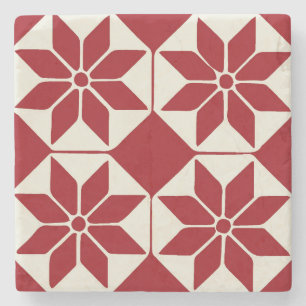 Porta-copo De Pedra Christmas Poinsettia