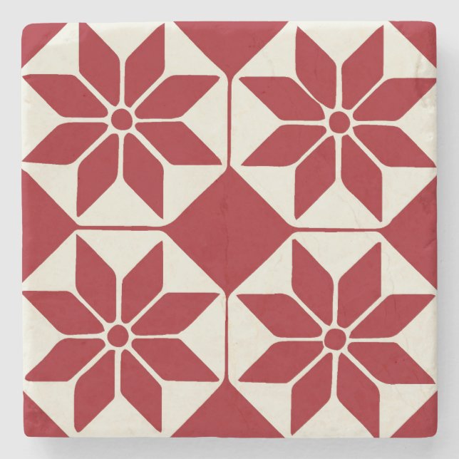 Porta-copo De Pedra Christmas Poinsettia (Frente)