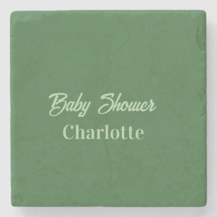 Porta-copo De Pedra chuva de bebê floresta verde pastel nome simplesmi
