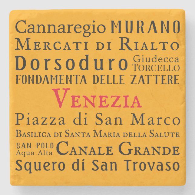 Porta-copo De Pedra Ciao Venezia! (Frente)