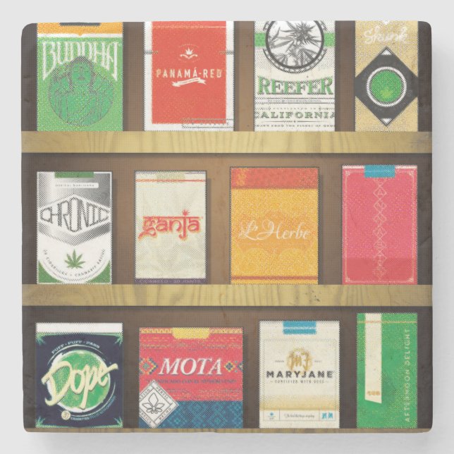 Porta-copo De Pedra Cigaweed (Frente)