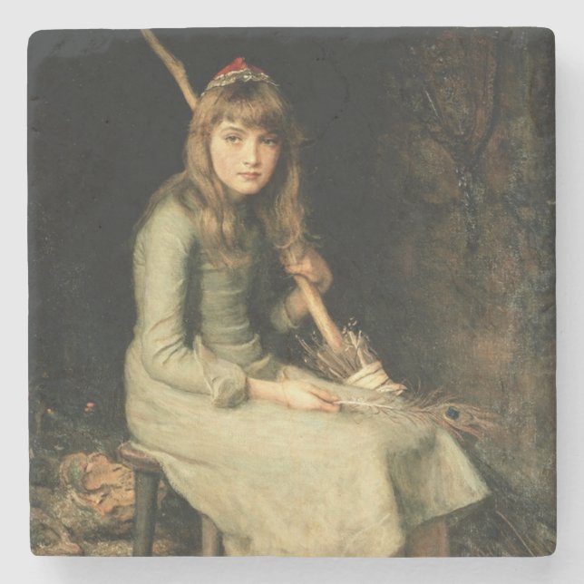 Porta-copo De Pedra Cinderella (por John Everett Millais) (Frente)