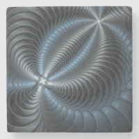Cinza Azul Plástico Arte Fractal 3D Abstrato