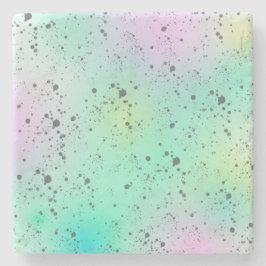 Porta-copo De Pedra Cinzas de Abstrato cor-de-rosa-palha-turquesa-palh