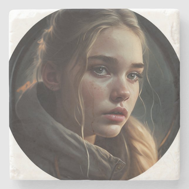 Porta-copo De Pedra Circle girl (Frente)