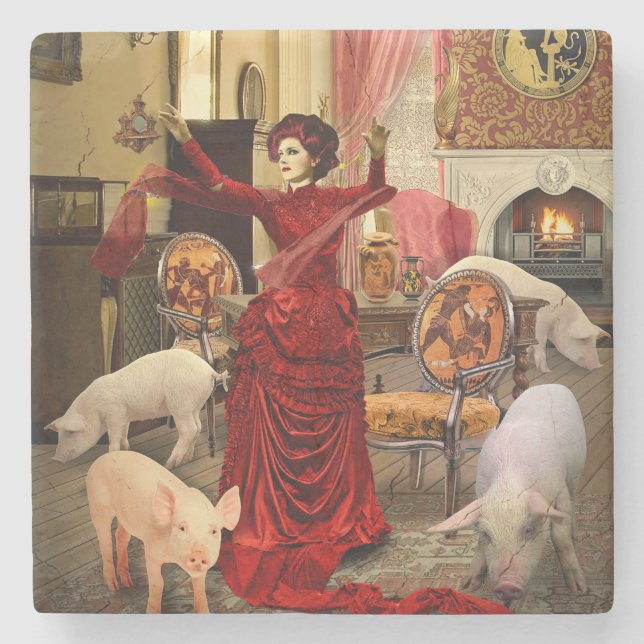 Porta-copo De Pedra Círculo victoriano (Frente)