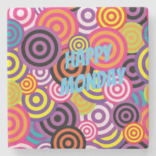 Porta-copo De Pedra Círculos coloridos