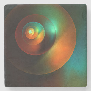 Porta-copo De Pedra Círculos Coloridos Padrão Moderno de Arte Abstrato
