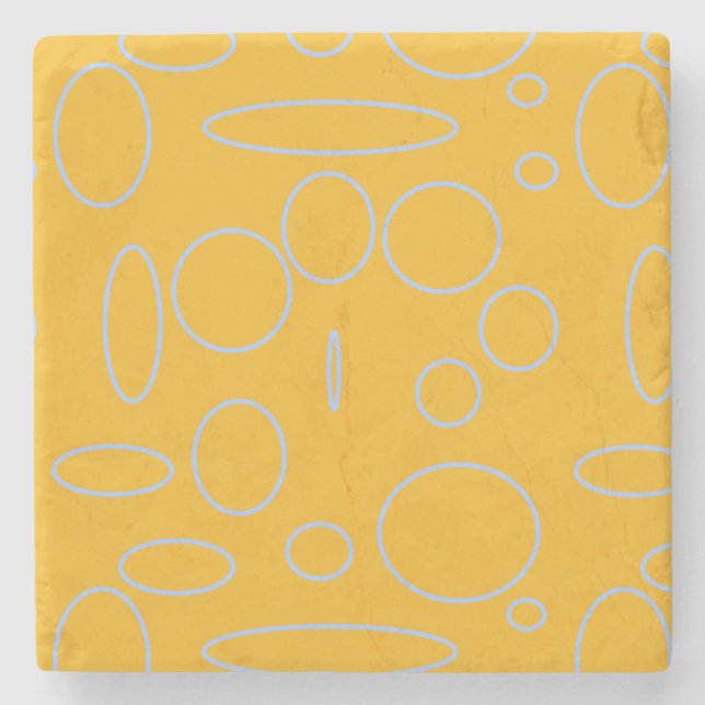 Porta-copo De Pedra Círculos Loops em Laranja (Frente)