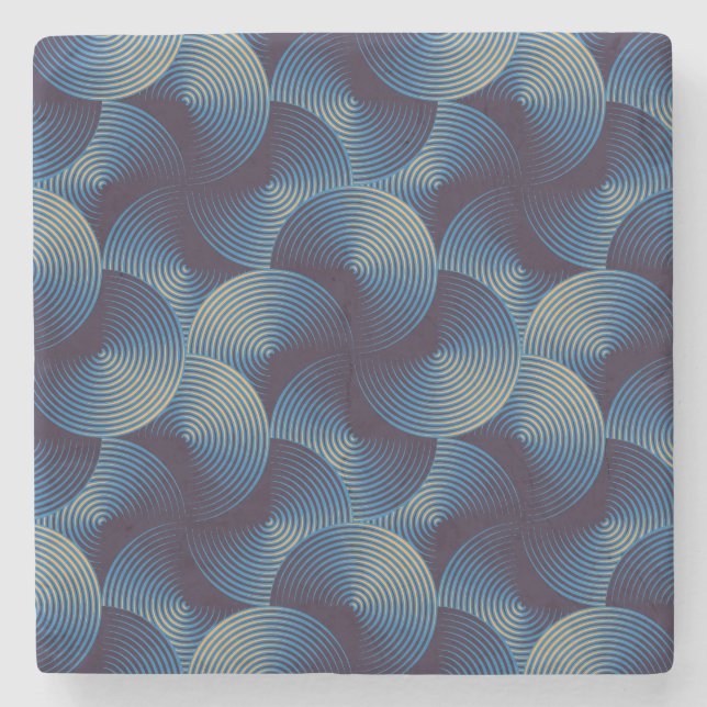 Porta-copo De Pedra Círculos metálicos ilusão óptica, patamar sem cost (Frente)