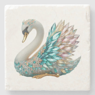 Porta-copo De Pedra Cisne de Diamante Brilhante Cristal Dourado