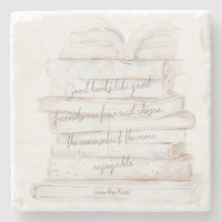 Citação de Amizade e Livros em Aquarela Branca e D