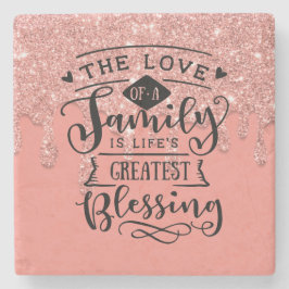 Porta-copo De Pedra Citação de Bênçãos da Família Inspiracional