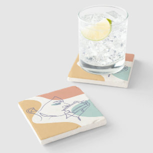 Porta-copo De Pedra Citação Positiva Inspiradora Tipografia Moderna Po