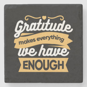 Porta-copo De Pedra Citações da Tipografia de Gratidão Inspiradora