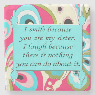 Porta-copo De Pedra Citações inspiradas, irmãs