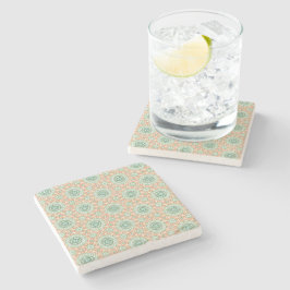 Porta-copo De Pedra Citrus Garden Tile Pattern