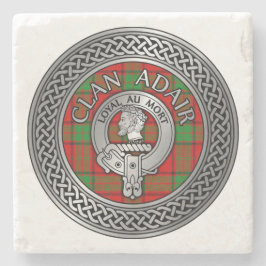 Porta-copo De Pedra Clan Adair Crest & Tartan Knot