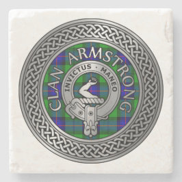 Porta-copo De Pedra Clan Armstrong Crest & Tartan Knot