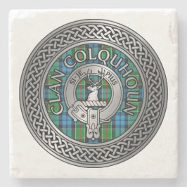 Porta-copo De Pedra Clan Colquhoun Crest & Tartan Knot