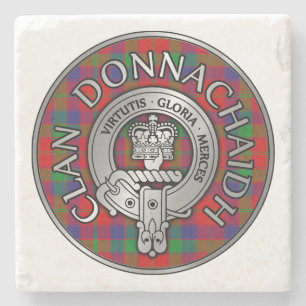 Porta-copo De Pedra Clan Donnachaidh   Robertson Crest & Tartan