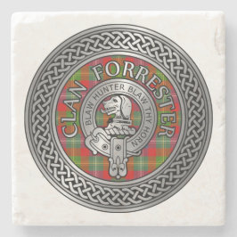 Porta-copo De Pedra Clan Forrester | Foster Crest & Tartan Knot