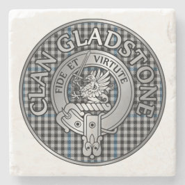 Porta-copo De Pedra Clan Gladstone Crest & Tartan