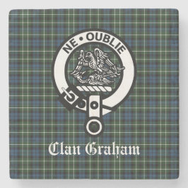 Porta-copo De Pedra Clan Graham Montrose Tartan & Crest