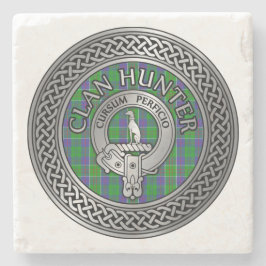 Porta-copo De Pedra Clan Hunter Crest & Tartan Knot