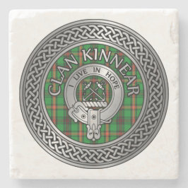 Porta-copo De Pedra Clan Kinnear Crest & Tartan Knot