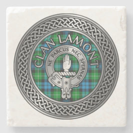 Porta-copo De Pedra Clan Lamont Crest & Tartan Knot