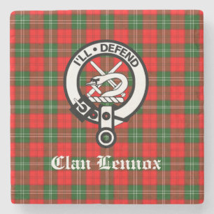Porta-copo De Pedra Clan Lennox Crest Crachá & Tartan