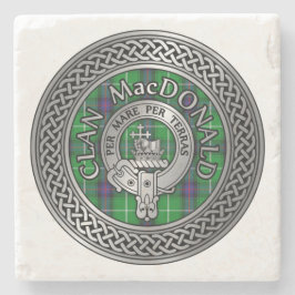 Porta-copo De Pedra Clan MacDonald Crest e Tartan Knot