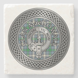 Porta-copo De Pedra Clan MacDowall Crest & Tartan Knot