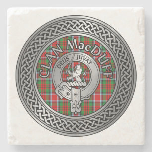 Porta-copo De Pedra Clan MacDuff Crest & Tartan Knot