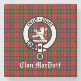 Porta-copo De Pedra Clan MacDuff Tartan e Crachá Crest escoceses
