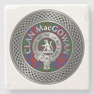 Porta-copo De Pedra Clan MacGowan Crest & Tartan Knot
