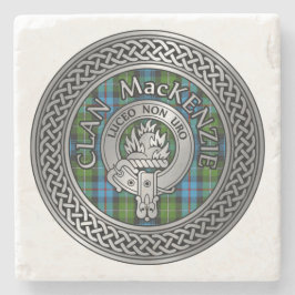 Porta-copo De Pedra Clan MacKenzie Crest & Tartan Knot