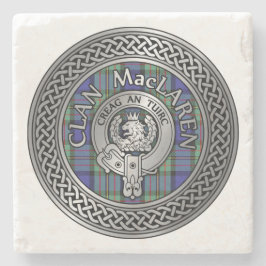 Porta-copo De Pedra Clan MacLaren Crest & Tartan Knot