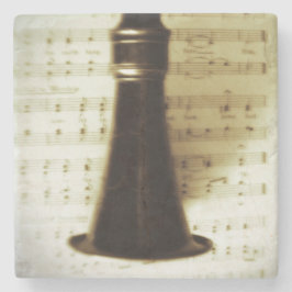 Porta-copo De Pedra Clarinete de prata do vintage