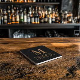 Porta-copo De Pedra Clássico Cognac Tan Monograma Personalizado Inicia