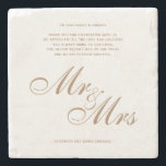 Porta-copo De Pedra Clássico Dourado Sr. e Sra. Wedding. Obrigado Mens<br><div class="desc">Clássico Elegante Dourado Sr. e Sra. Wedding Obrigado Mensagem que também pode substituir cartões de agradecimento.</div>