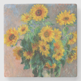 Porta-copo De Pedra Claude Monet - Buquê de Sunflower