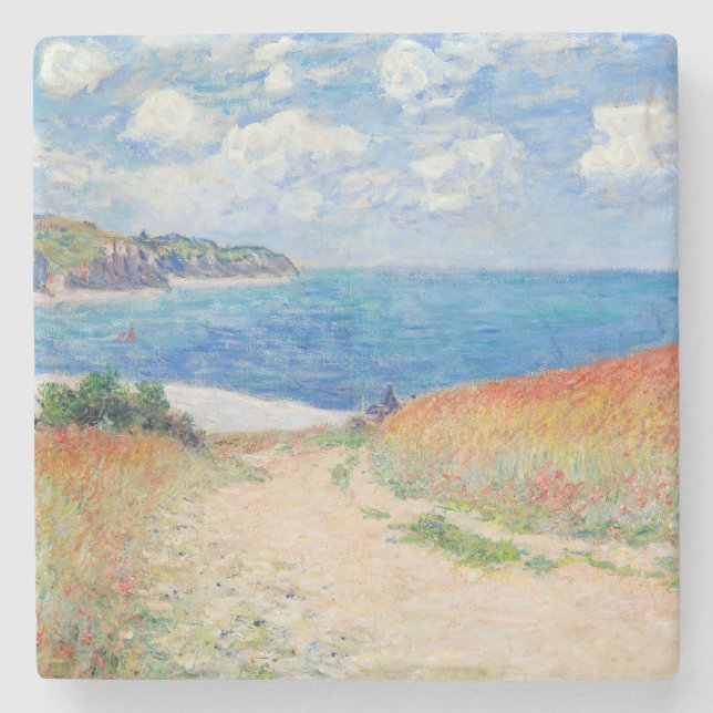 Porta-copo De Pedra Claude Monet - Caminho nos Campos de Trigo em Pour (Frente)