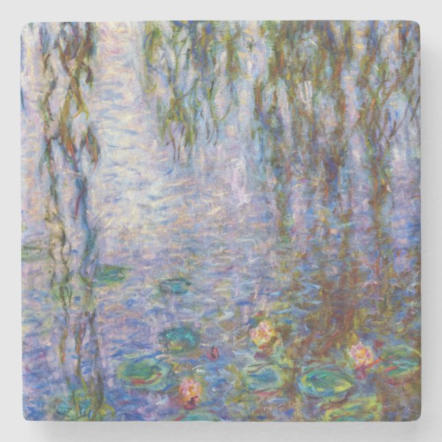 Porta-copo De Pedra Claude Monet - Lírios Hídricos (Frente)
