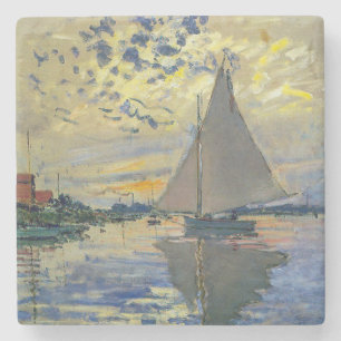 Porta-copo De Pedra Claude Monet - Navio de vela no Le Petit-Gennevill