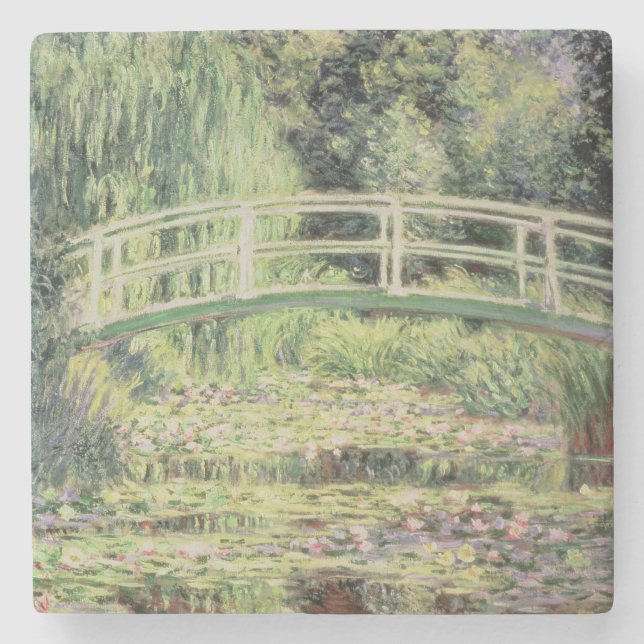 Porta-copo De Pedra Claude Monet | Nenuphars branco, 1899 (Frente)
