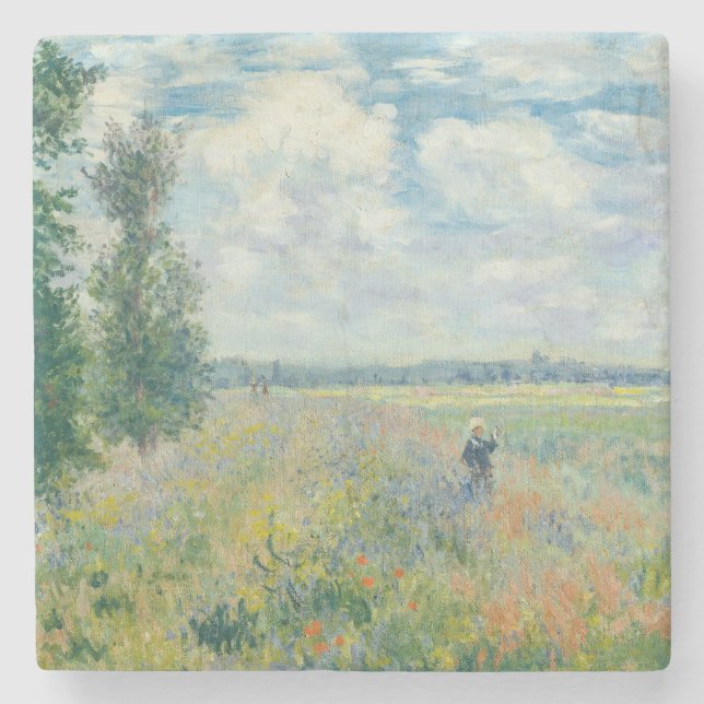 Porta-copo De Pedra Claude Monet - Poppy Fields próximo da Argentina ( (Frente)